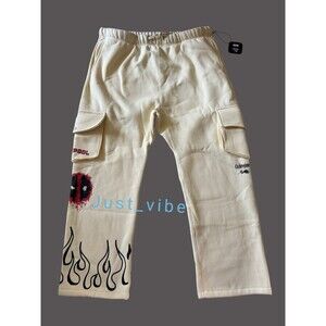 Civil Regime x Marvel Deadpool Wide Leg Cargo Joggers Pants Men’s XXXL 3XL NWT